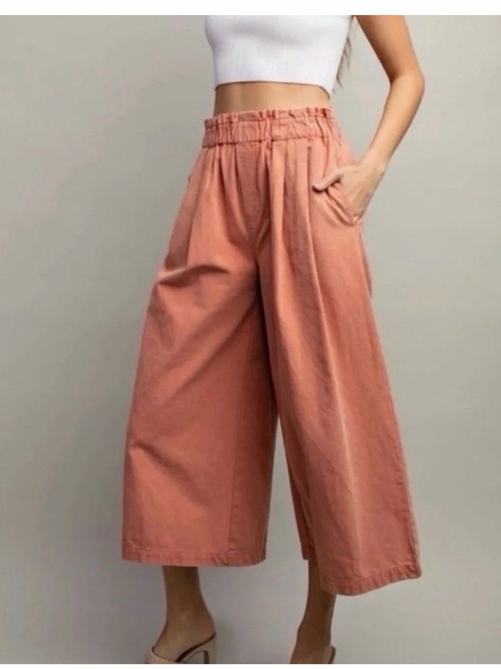 PILCRO x ANTHROPOLOGIE Wide Leg Pull-On Cropped Culotte Pants